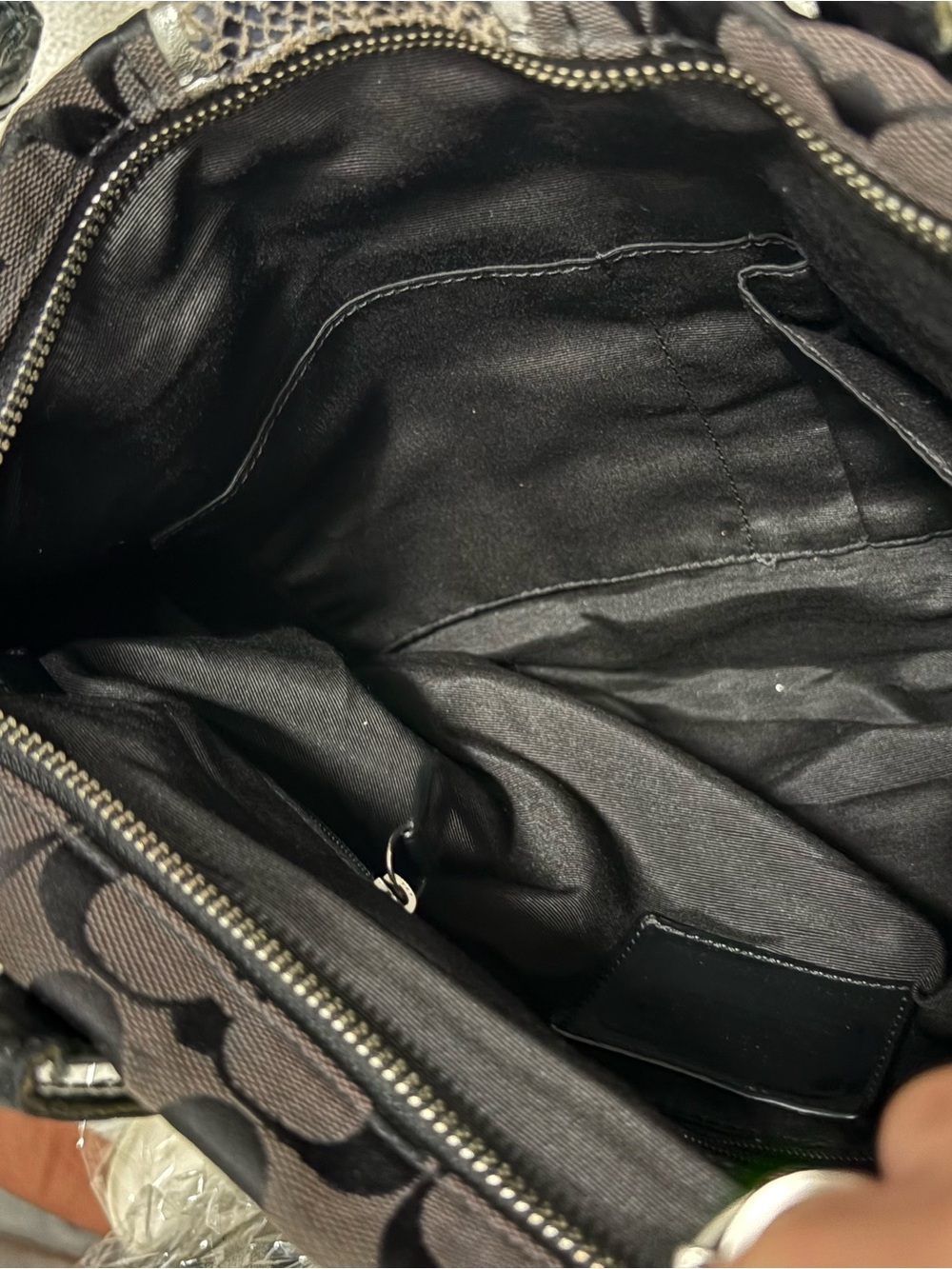 Coach Signature Python Stripe Tote - Picture 8 of 11